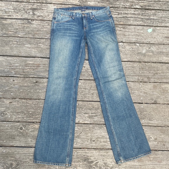 Ralph Lauren 🏇dungarees flare w/ embroidery 🧵on back pockets size 28 - Picture 1 of 10